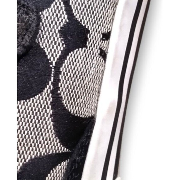 Coach New York Size 6.5 B Womens Priya Black Signature Print Strap Sneakers GUC - Picture 10 of 16